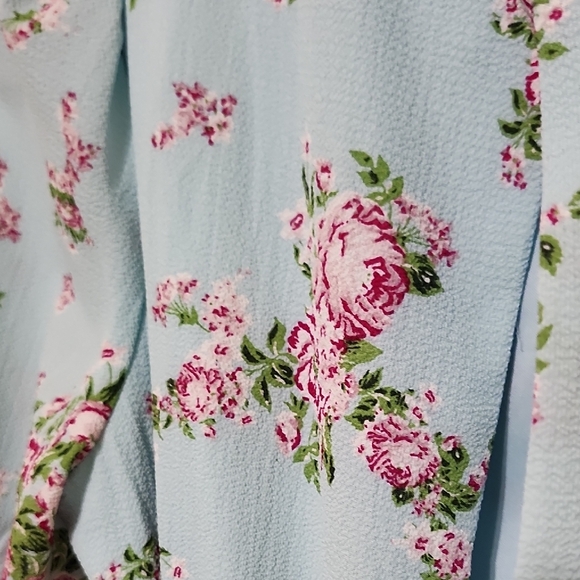 Sage Pink and Blue Puff Sleeve Sundress - Picture 7 of 12